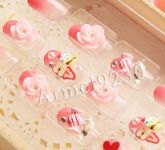 Unhas postiças com nail art cod 31